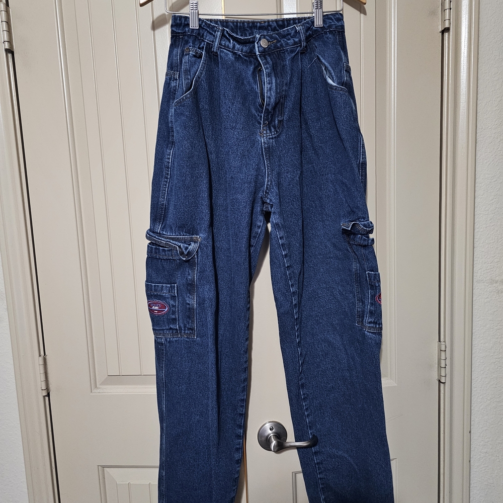 SHEIN Dark Blue Flare Jeans